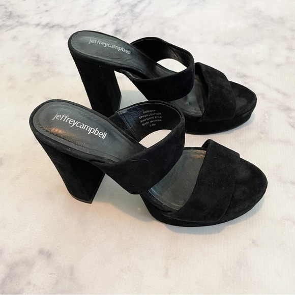 Jeffrey Campbell Adriana Suede Platform Mules - Picture 4 of 10